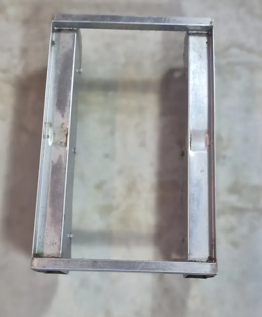Kistenwagen Nirosta für Euro- und Fleischkisten auf 6 Rollen 65 x 41 cm