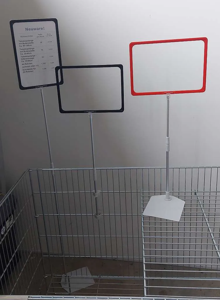 Werbeständer A4 Plakatrahmen und Teleskopständer Neuware – Preis pro Stück