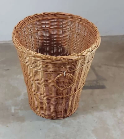 Weidenkorb rund hoch 52 cm Ø 47 cm Naturmaterial für Warenpräsentation
