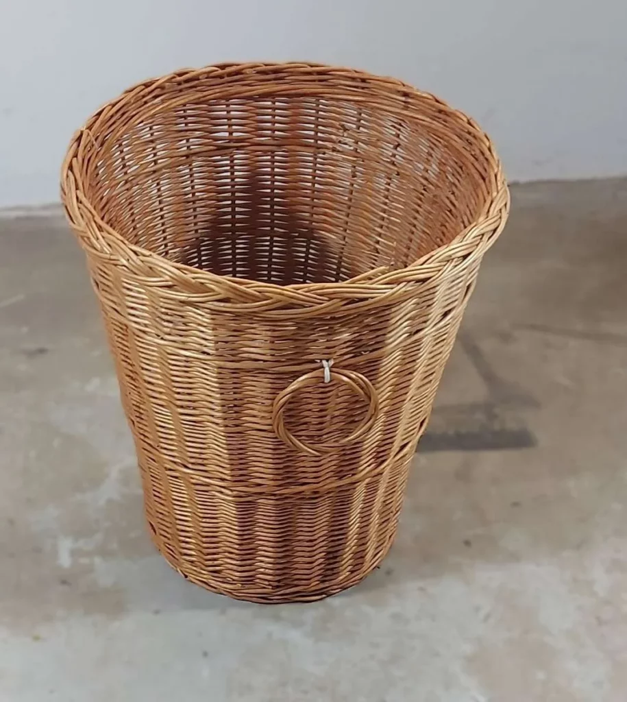 Weidenkorb rund hoch 52 cm Ø 47 cm Naturmaterial für Warenpräsentation