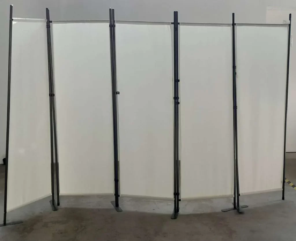 Paravent Raumteiler Sichtschutz Trennwand weiß 285 cm