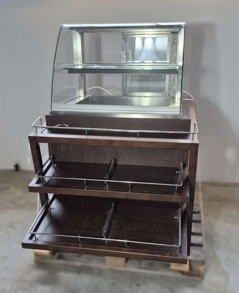 Hauser AKE Gastro GE-80-53-E Kühlvitrine / Tortenvitrine mit Tisch 2012 steckerfertig