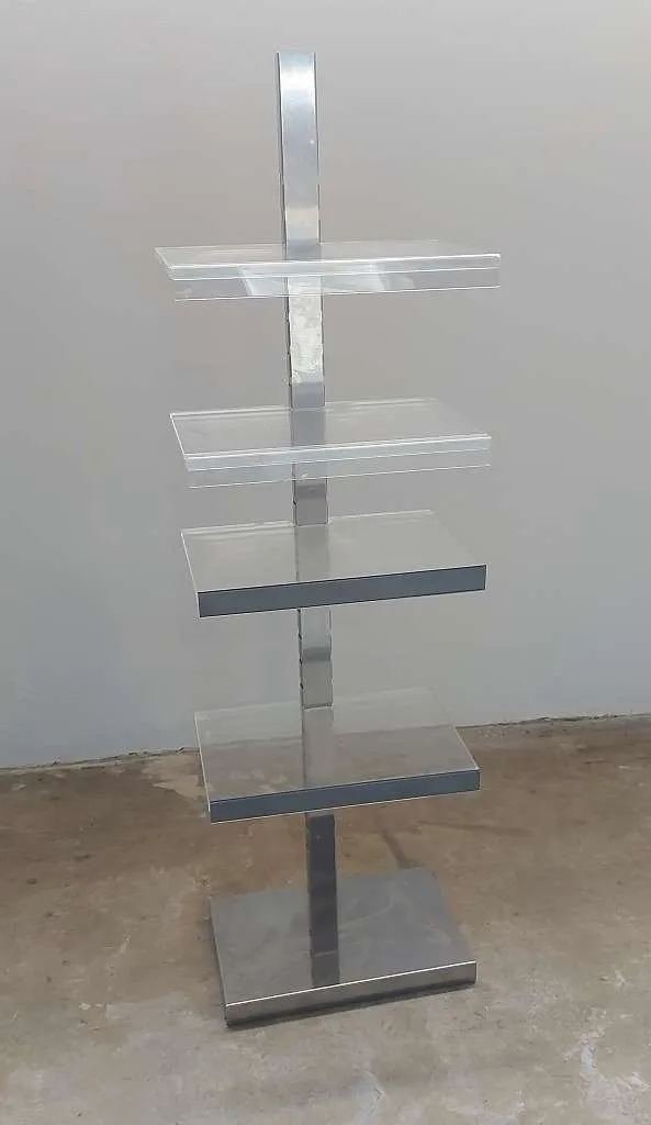 Warenregal mit 4 verstellbaren Plexiglasfächern 45 cm