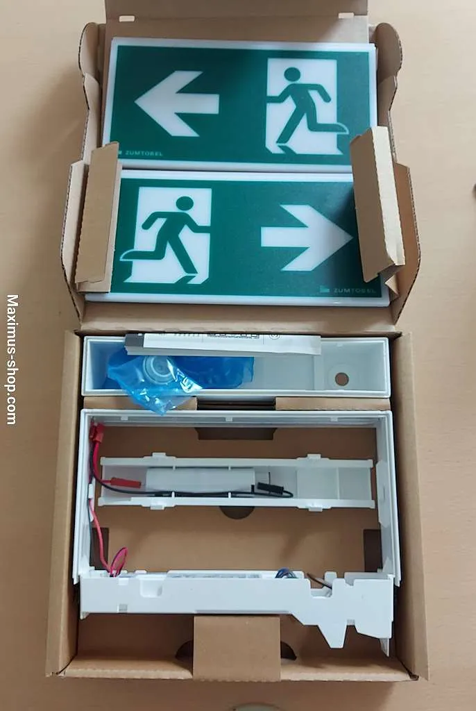Zumtobel CROSSIGN 110 AB NT1 LED-Notlicht Notausgang mit Akku unbenutzt (4 Stück)
