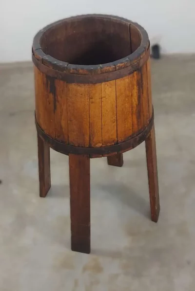 Holzkübel Echtholz mit Patina – Deko-Zuber / Warenpräsentation Ø 34 cm