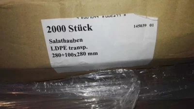 Salathaube Salatverpackung für grünen Salat, Karton 2.000 Stück – Preis pro Karton