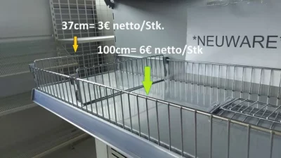 Regal-Trenngitter und Frontgitter verzinkt 9,5 cm hoch Neuware – Preis pro Stück