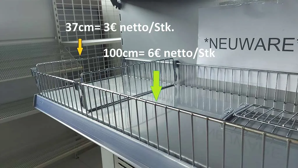 Regal-Trenngitter und Frontgitter verzinkt 9,5 cm hoch Neuware – Preis pro Stück