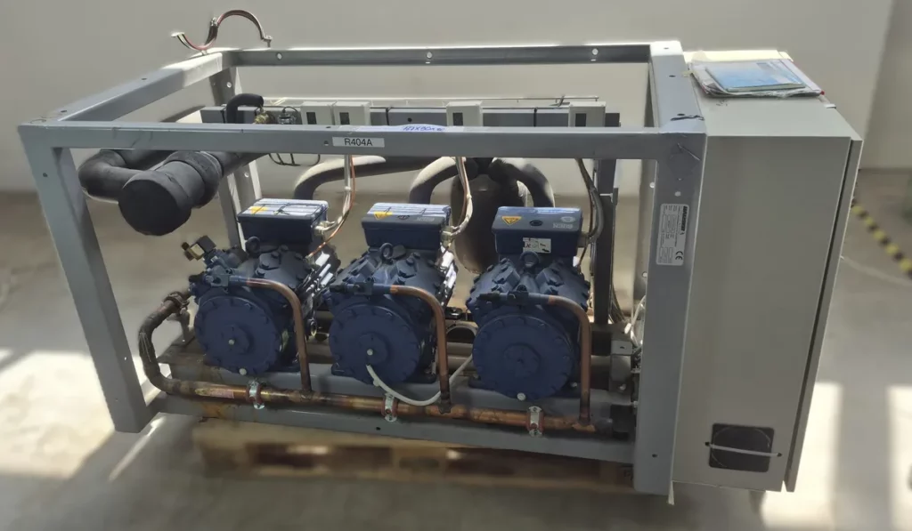 Hauser Kältekompressor-Verbundanlage Pluskühlung 3x Bock HGX34 2006 inkl. Schaltschrank