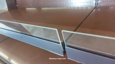 Plexiglas-Frontstopper 92 x 9,5 cm 5 mm für Kühl-/Warenregale Neuware – Preis pro Stück