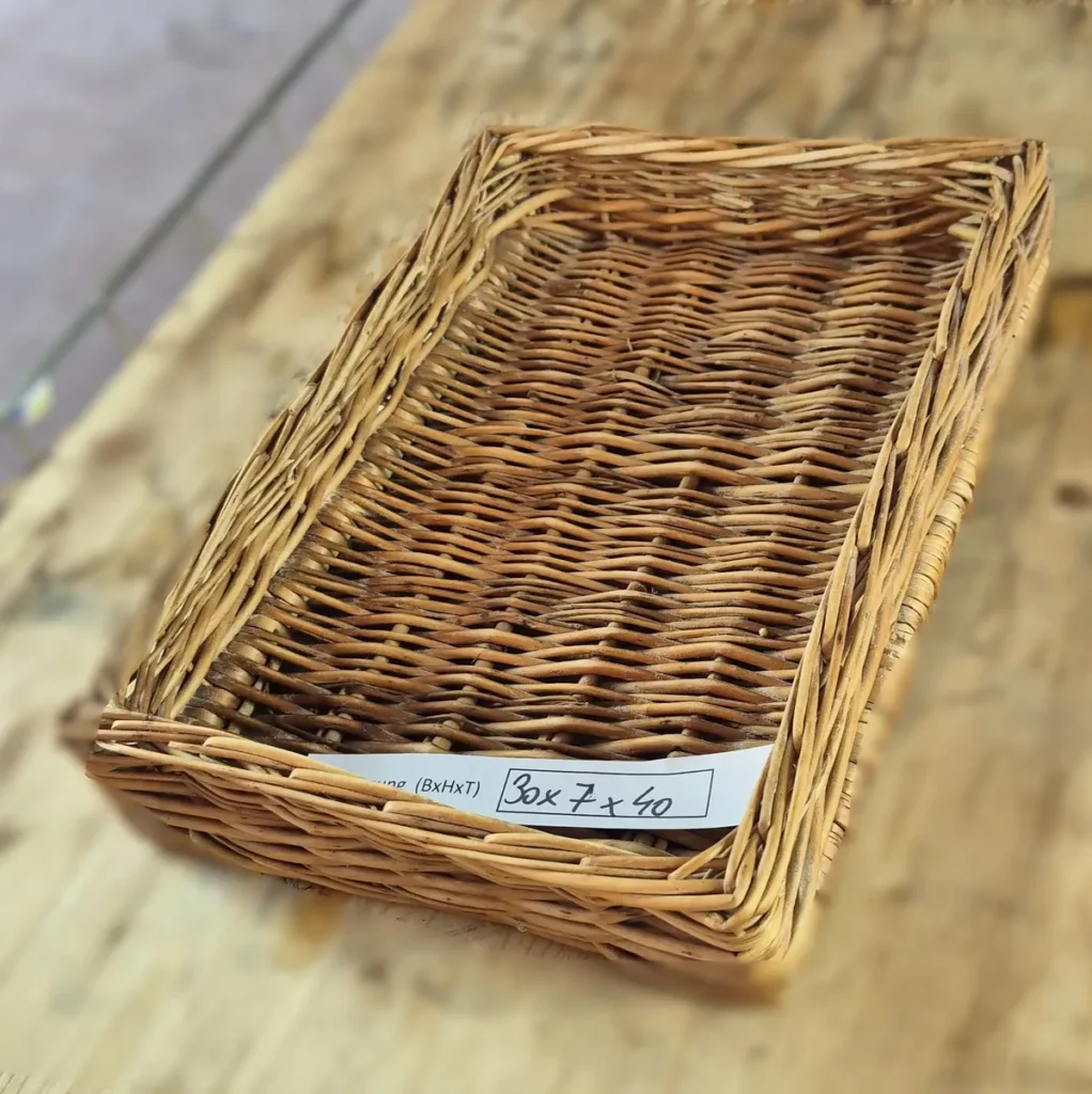 Flechtkorb flach 30x40 cm Naturmaterial für Obst, Gemüse, Gebäck – Preis pro Stück
