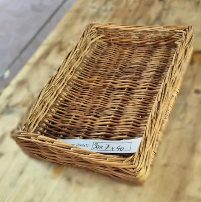 Flechtkorb flach 30x40 cm Naturmaterial für Obst, Gemüse, Gebäck – Preis pro Stück