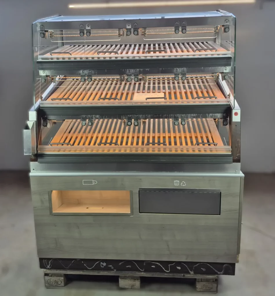 Brotregal 3x4 Brotvitrine mit LED und Glastüren – Back-off Station Selbstbedienung (75)