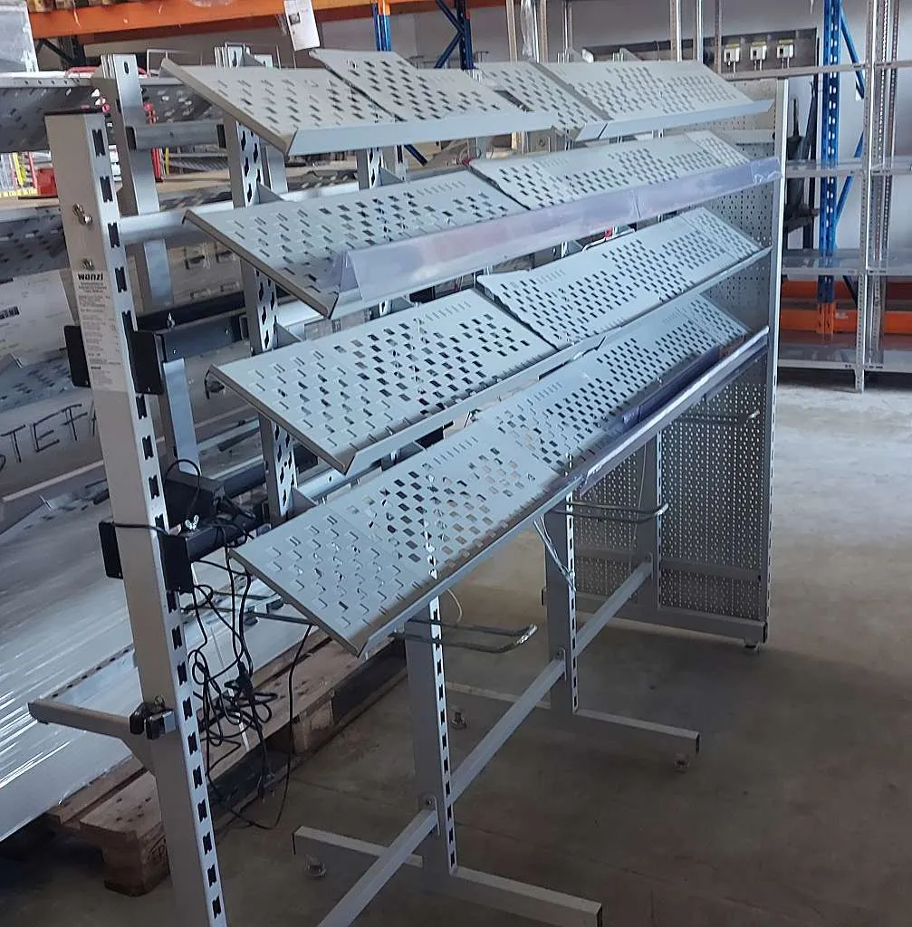 Wanzl Kassenregal Kaugummiregal beidseitig 195 cm grau – passt hinter Kassen-Laufband